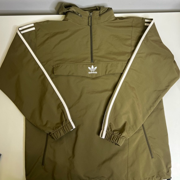Adidas Khaki Green Track Jacket - Size Medium - Picture 3 of 8